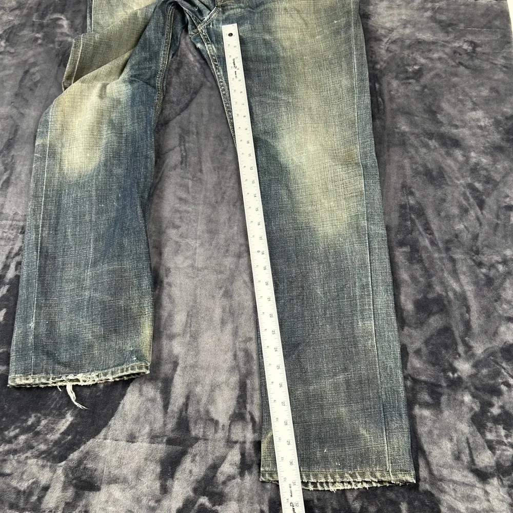 Banana Republic Straight Leg Jeans  34x32 Blue Faded Button Fly Distressed